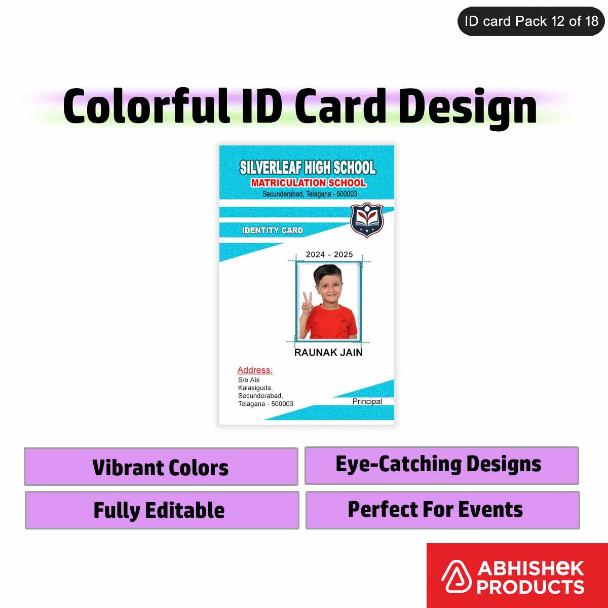 50 Colorful ID Card PSD Templates | Modern Designs - View 4 - abhishekid.com