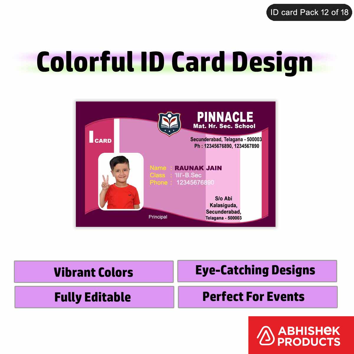 50 Colorful ID Card PSD Templates | Modern Designs - View 48 - abhishekid.com