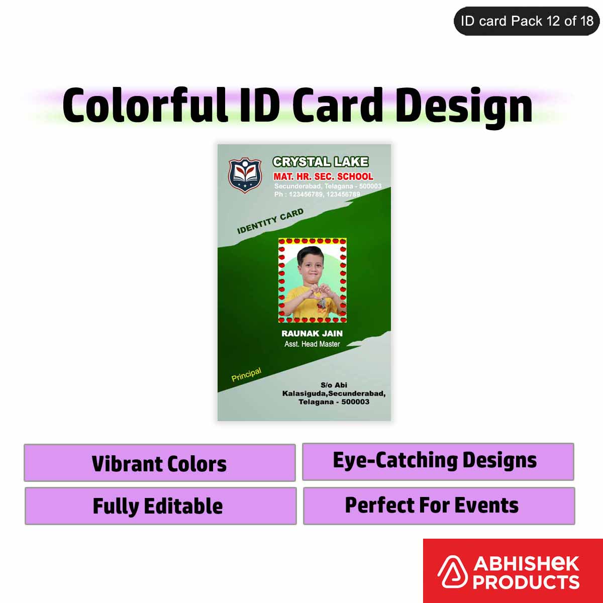 50 Colorful ID Card PSD Templates | Modern Designs - View 3 - abhishekid.com
