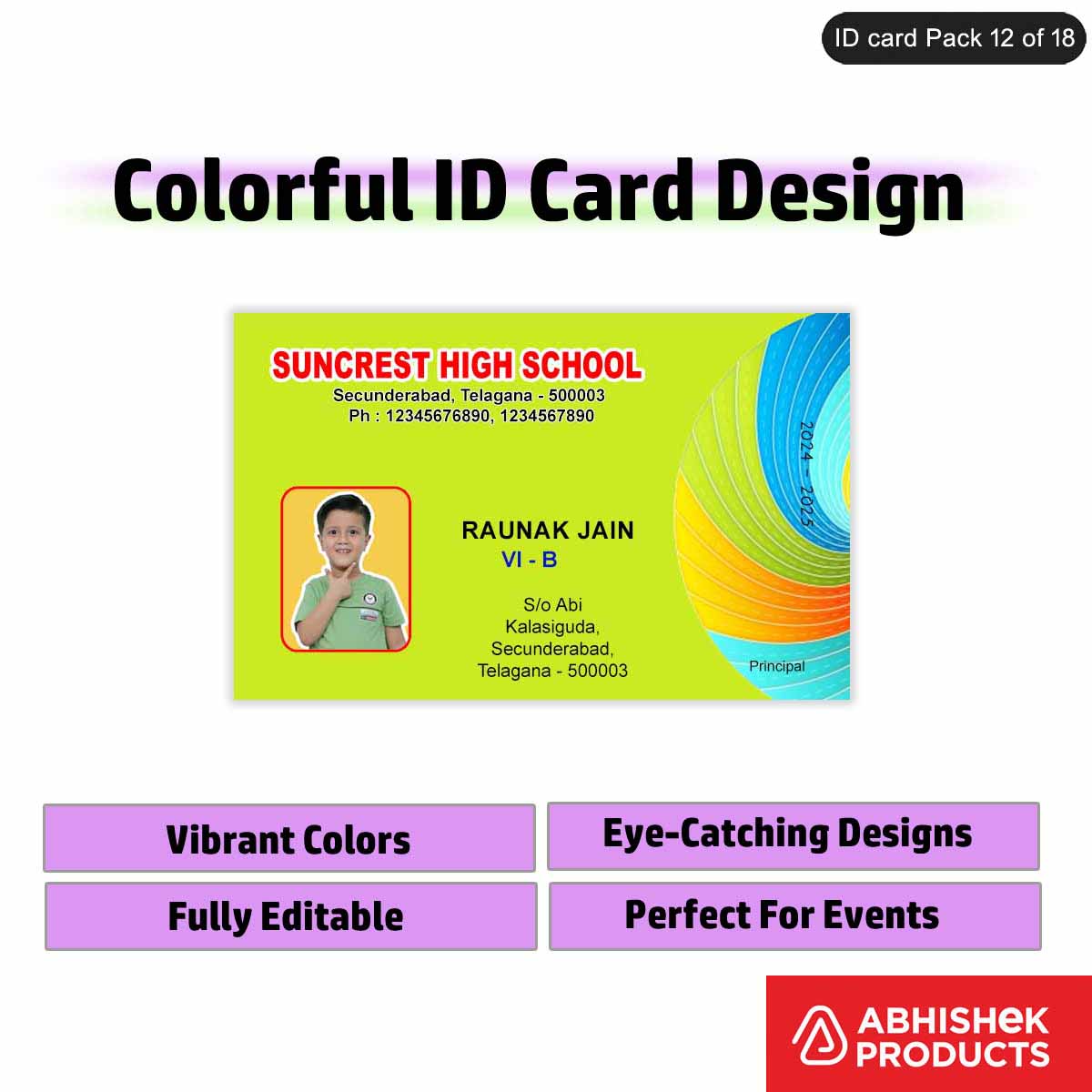 50 Colorful ID Card PSD Templates | Modern Designs - View 47 - abhishekid.com