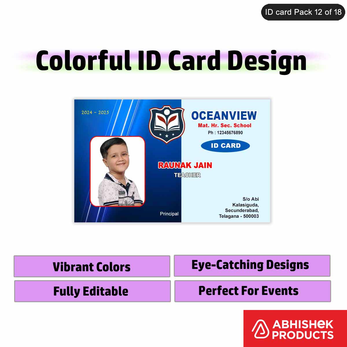 50 Colorful ID Card PSD Templates | Modern Designs - View 46 - abhishekid.com