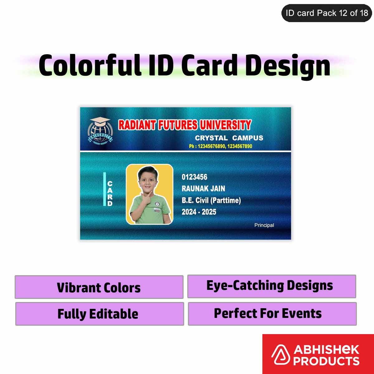 50 Colorful ID Card PSD Templates | Modern Designs - View 44 - abhishekid.com