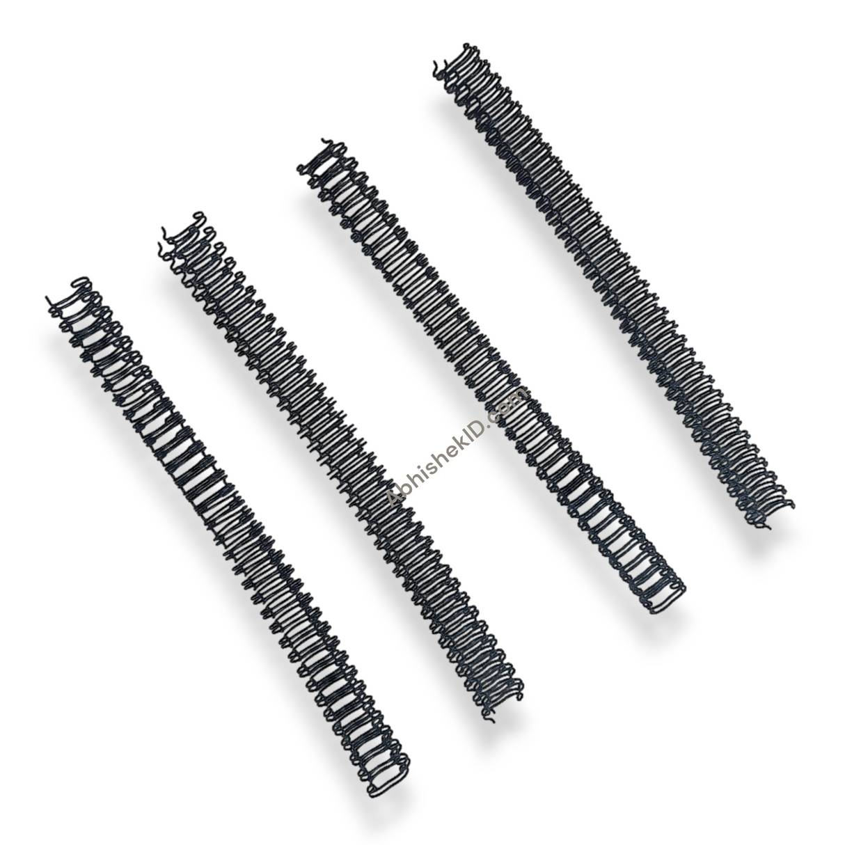 Top-down angle showing 12.7mm Black Wiro Binding Rings metal loops for corporate publishing usage.