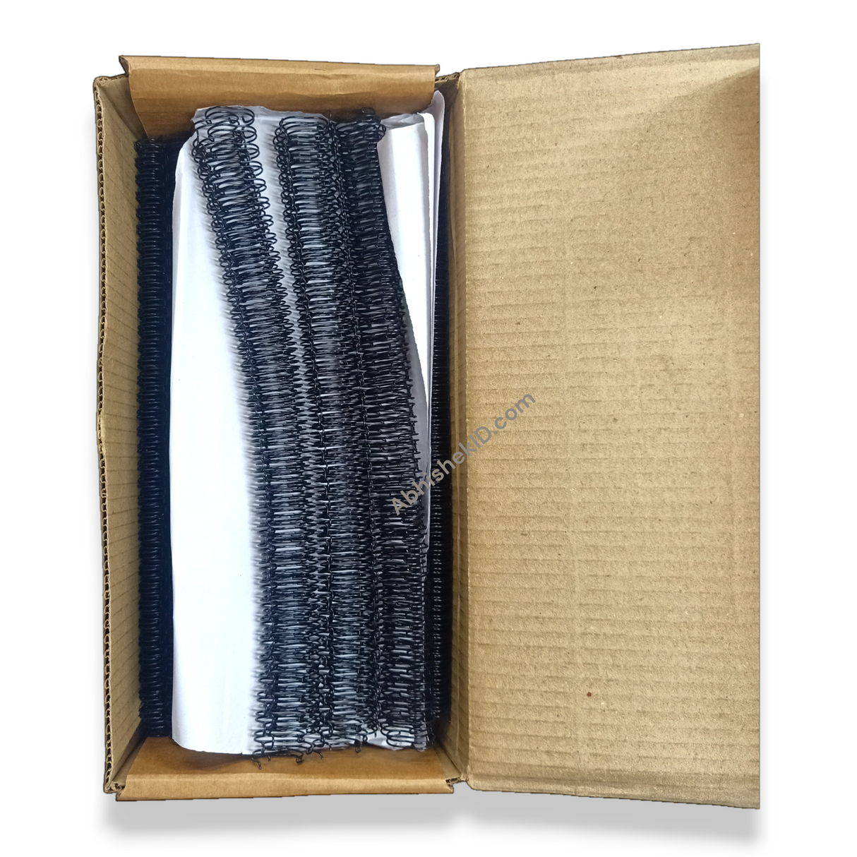 Stacked arrangement of 12.7mm Black Wiro Binding Rings prepared for professional copy center finishing.