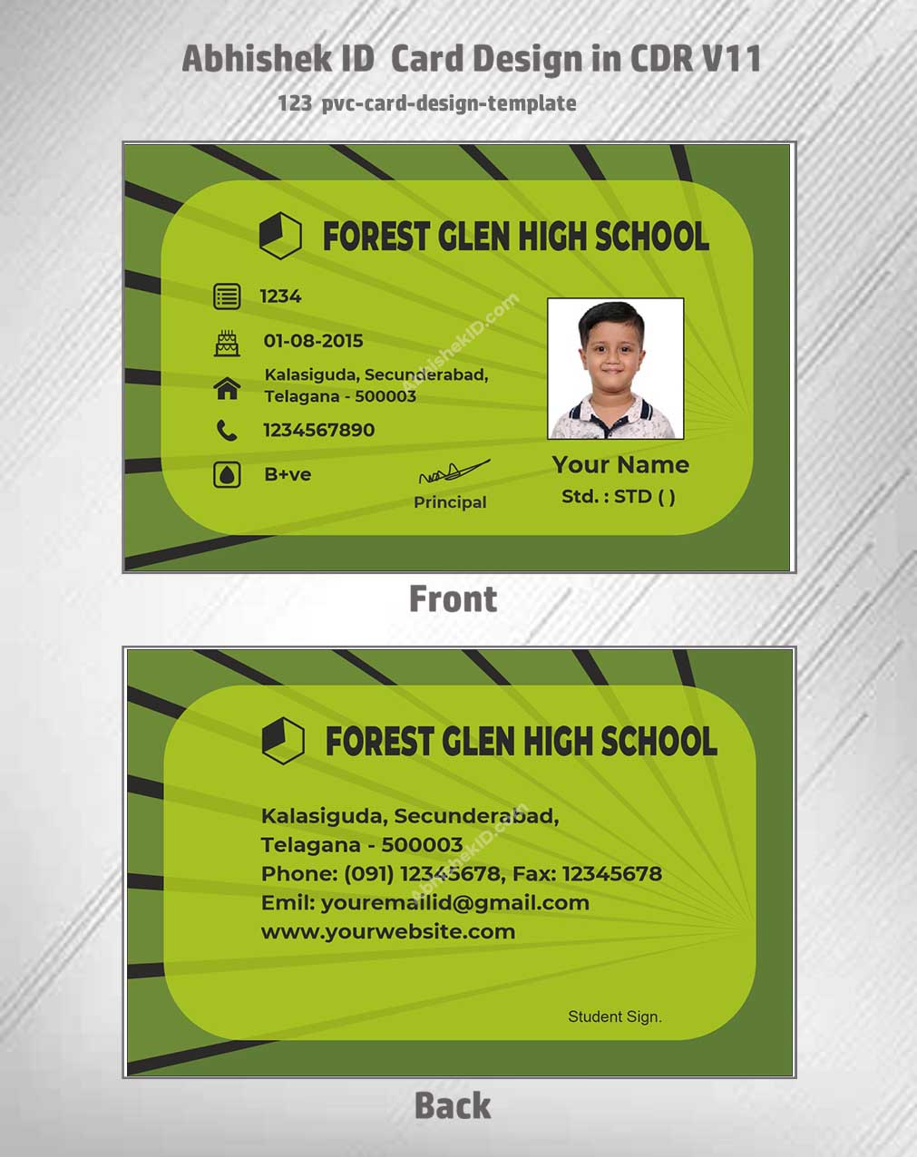 Digital preview of CorelDraw 11 ID Card Templates for employee badges in commercial ID printing.