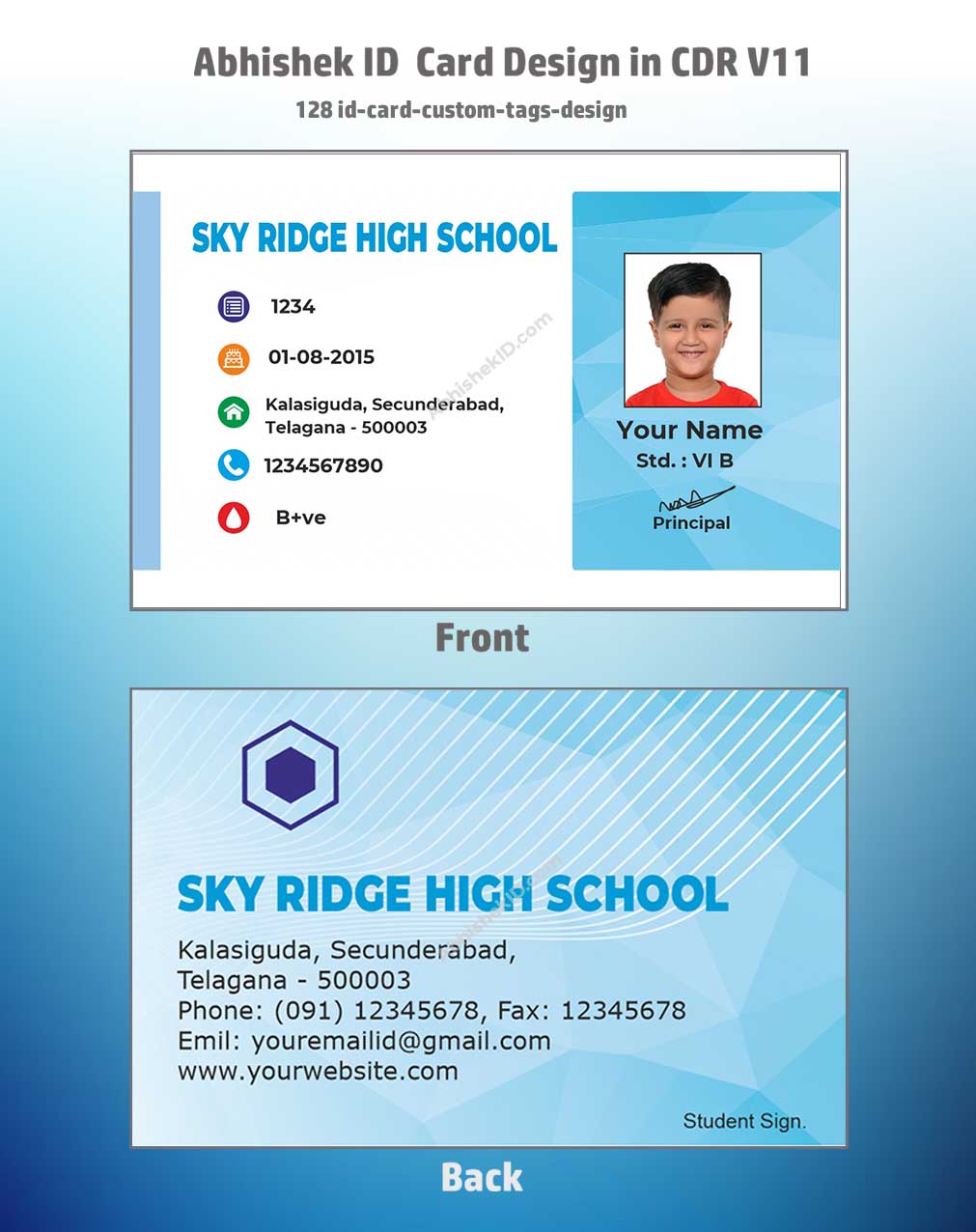 CorelDraw 11 Company ID Card Templates for custom printable PVC employee ID badges.