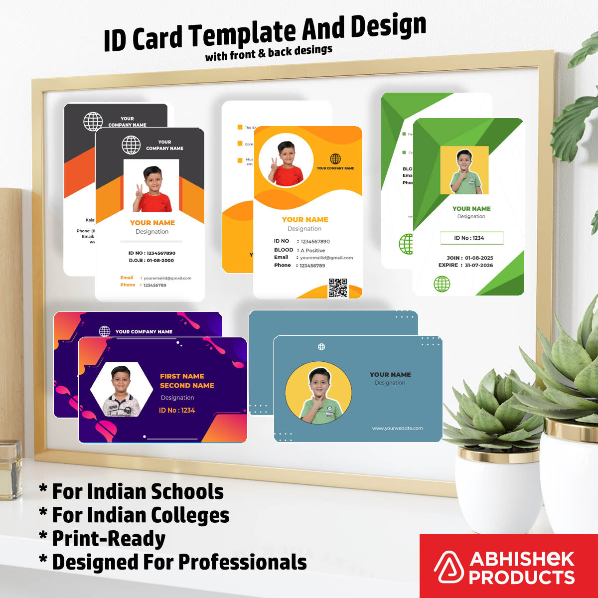 CorelDraw 11 ID Card Templates for corporate team identification and high volume plastic printing