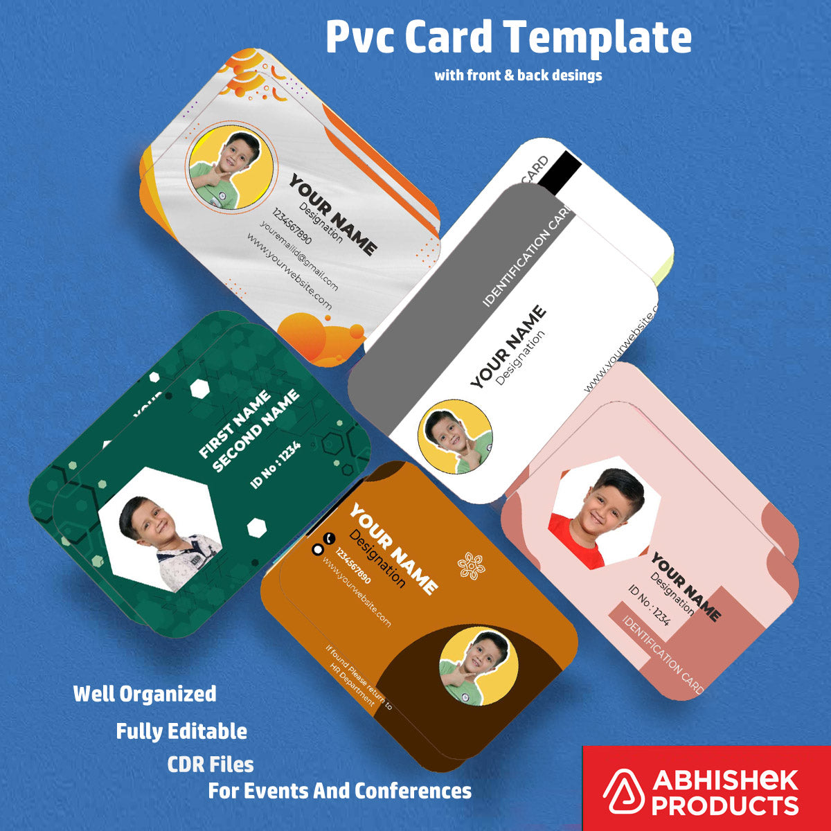 Customized ID card template view from CorelDraw 11 Editable Designs for office security credentials.