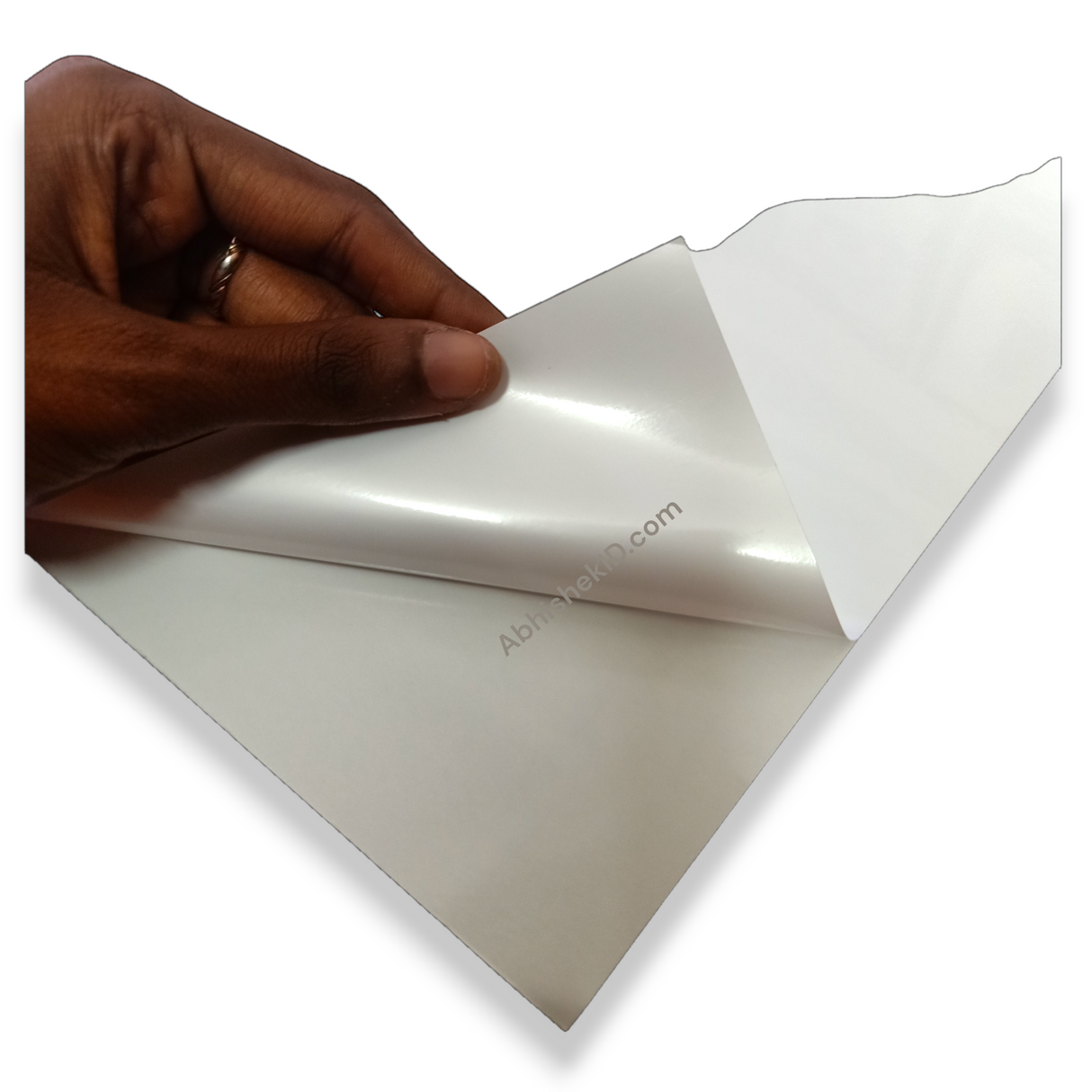 Packaging presentation of 12x18 AP Vinyl Sticker 130 Mic for bulk commercial label printing applications.