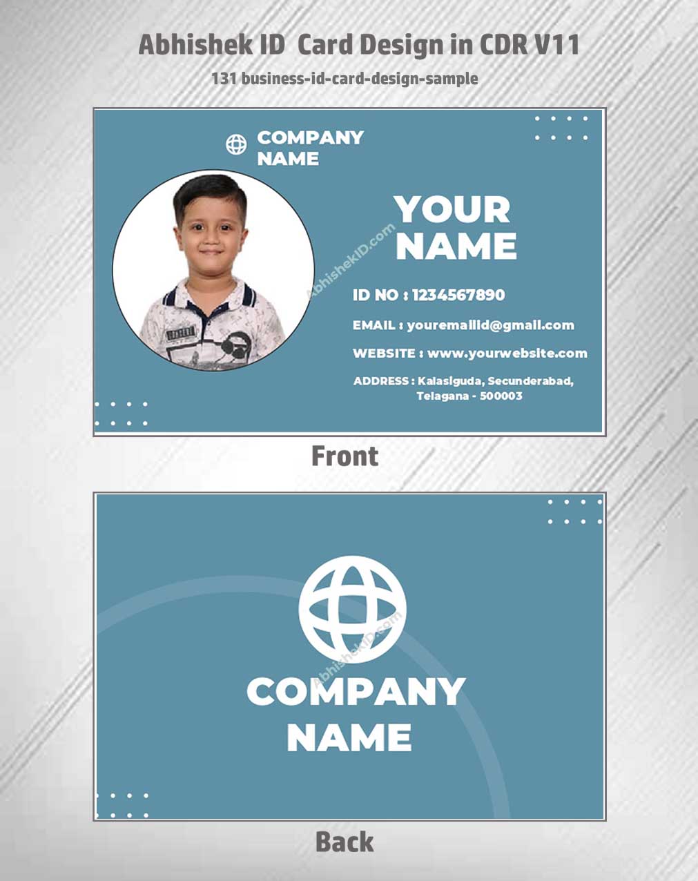 Digital preview of CorelDraw 11 ID Card Templates for employee badges in commercial ID printing.