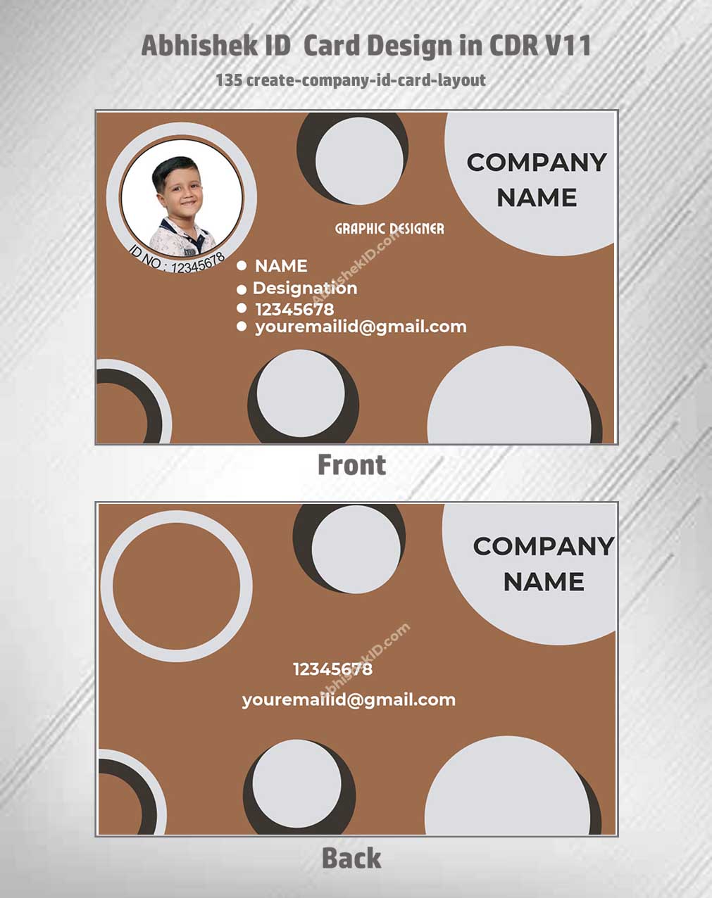 Digital preview of CorelDraw 11 ID Card Templates for employee badges in commercial ID printing.