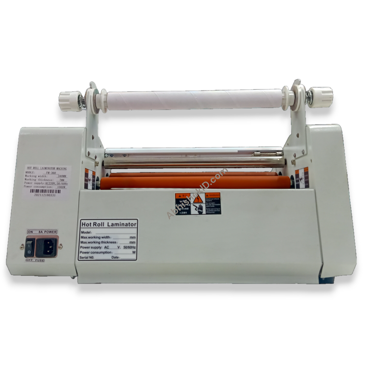 Top-down angle showing control panel of 13 Inch Roll Thermal Lamination Machine for print businesses.