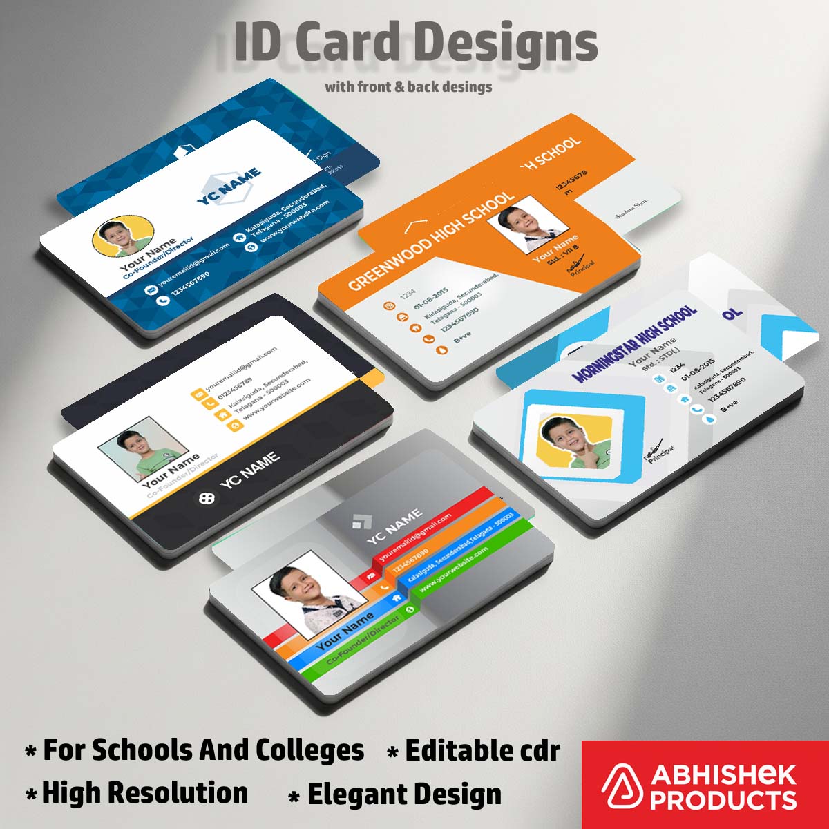 Staff badge design CorelDraw 11 ID Card Design Templates for office employee ID printing.