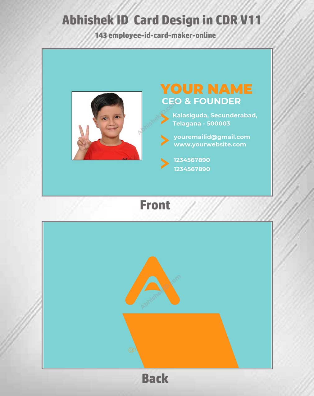 Digital preview of CorelDraw 11 ID Card Templates for employee badges in commercial ID printing.