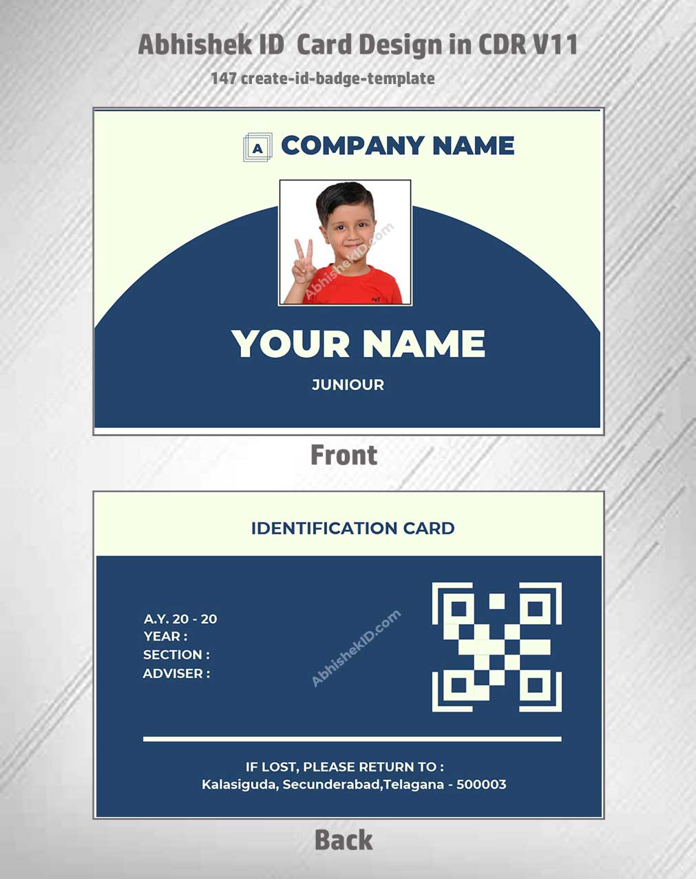Digital preview of CorelDraw 11 ID Card Templates for employee badges in commercial ID printing.