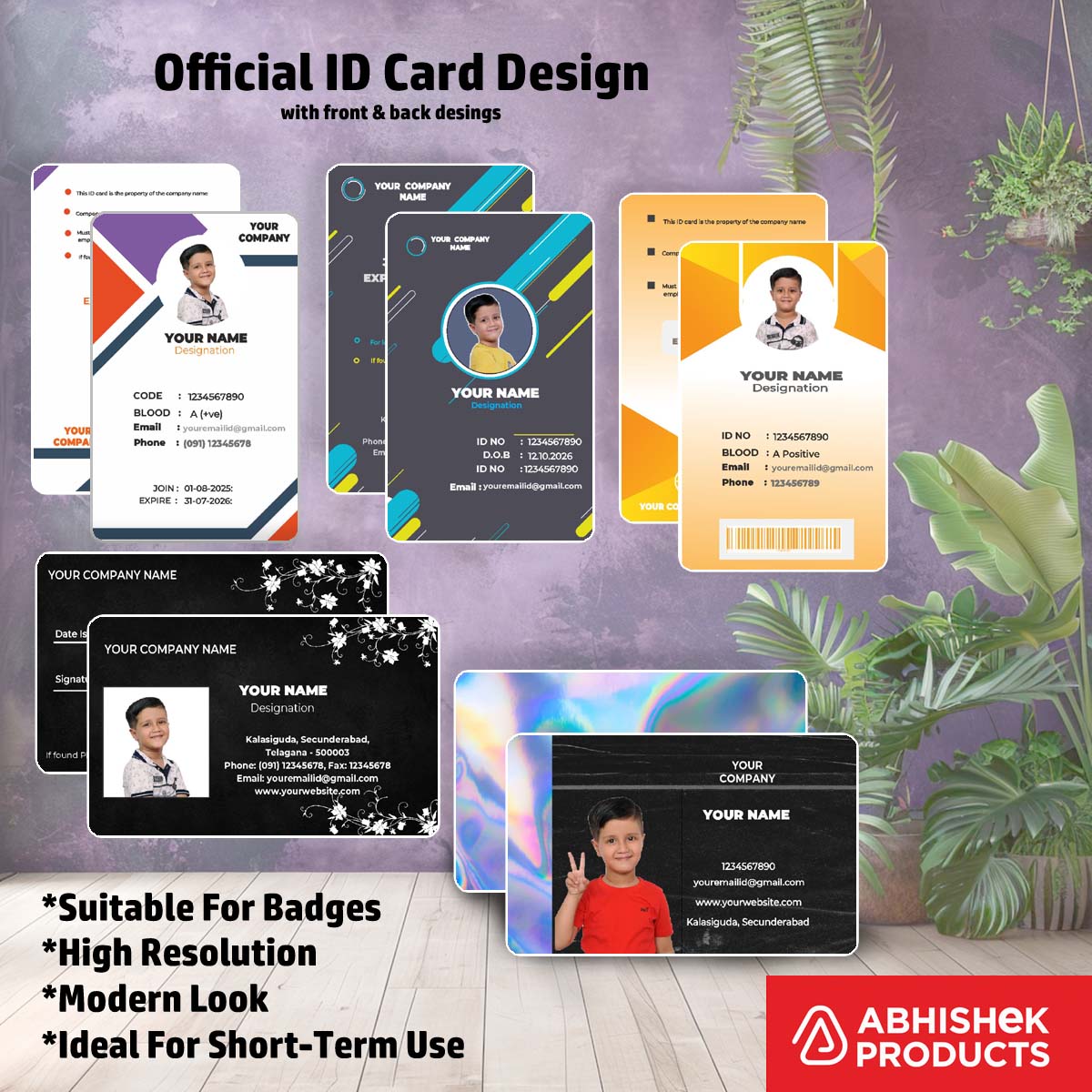 Company ID layout in CorelDraw 11 ID Card Templates for official business badge manufacturing.