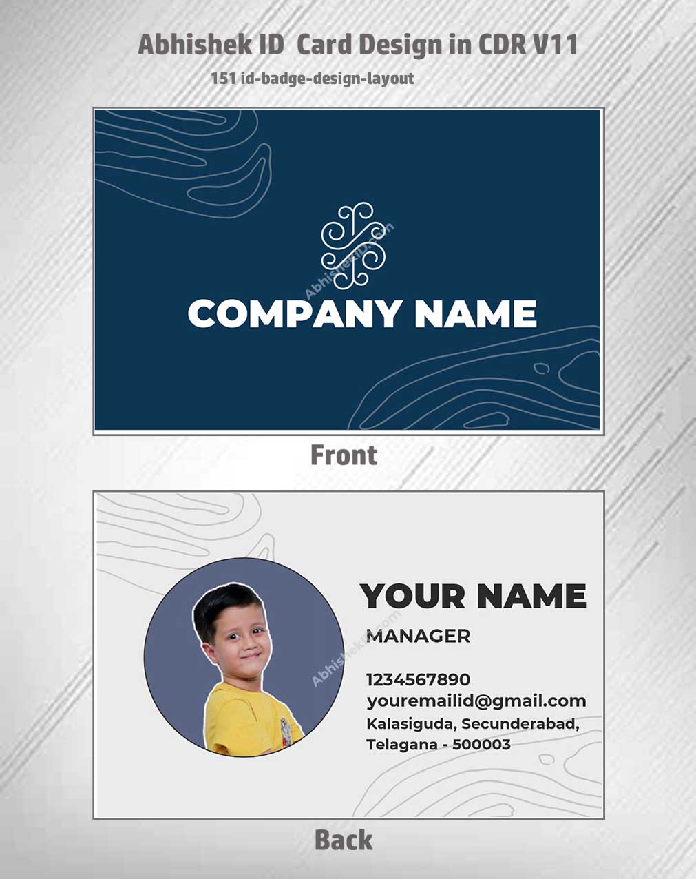 Digital preview of CorelDraw 11 ID Card Templates for employee badges in commercial ID printing.