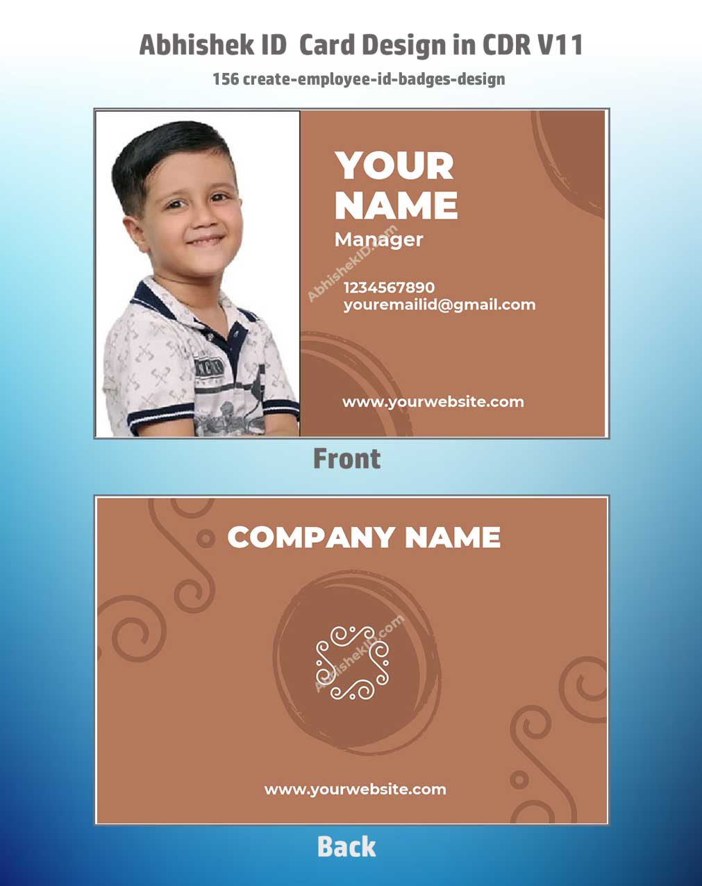 CorelDraw 11 Company ID Card Templates for printable corporate staff access badge creation.