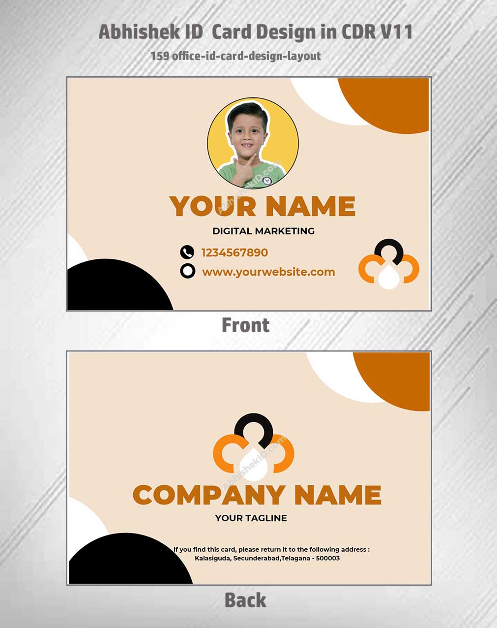 Digital preview of CorelDraw 11 ID Card Templates for employee badges in commercial ID printing.