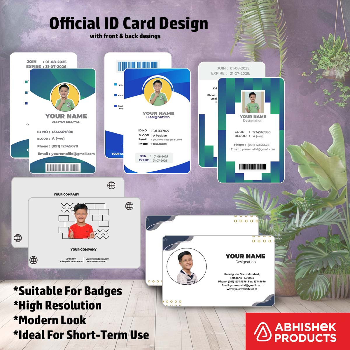 CorelDraw 11 ID Card Templates for corporate identity production and commercial badge printing systems.