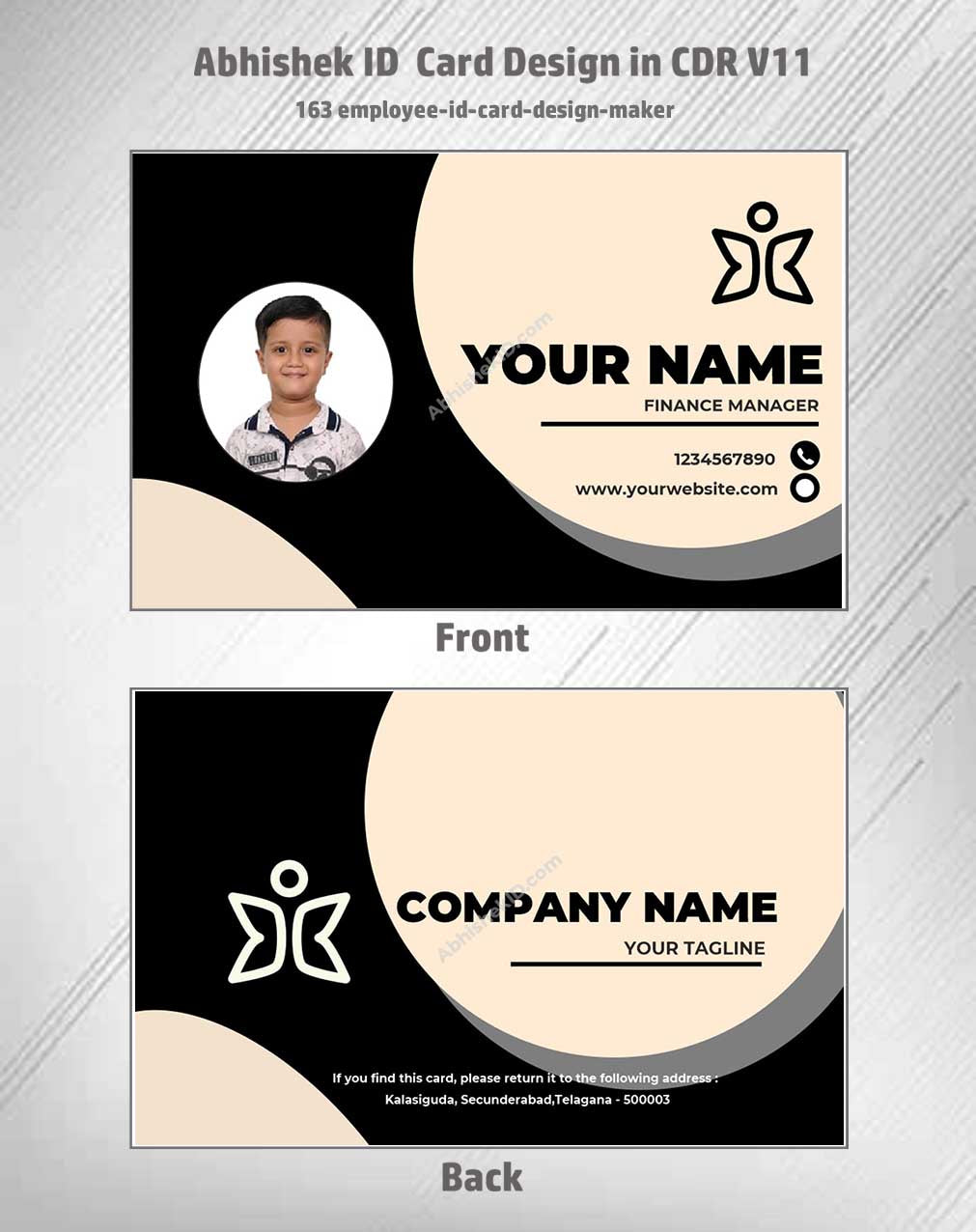 Digital preview of CorelDraw 11 ID Card Templates for employee badges in commercial ID printing.