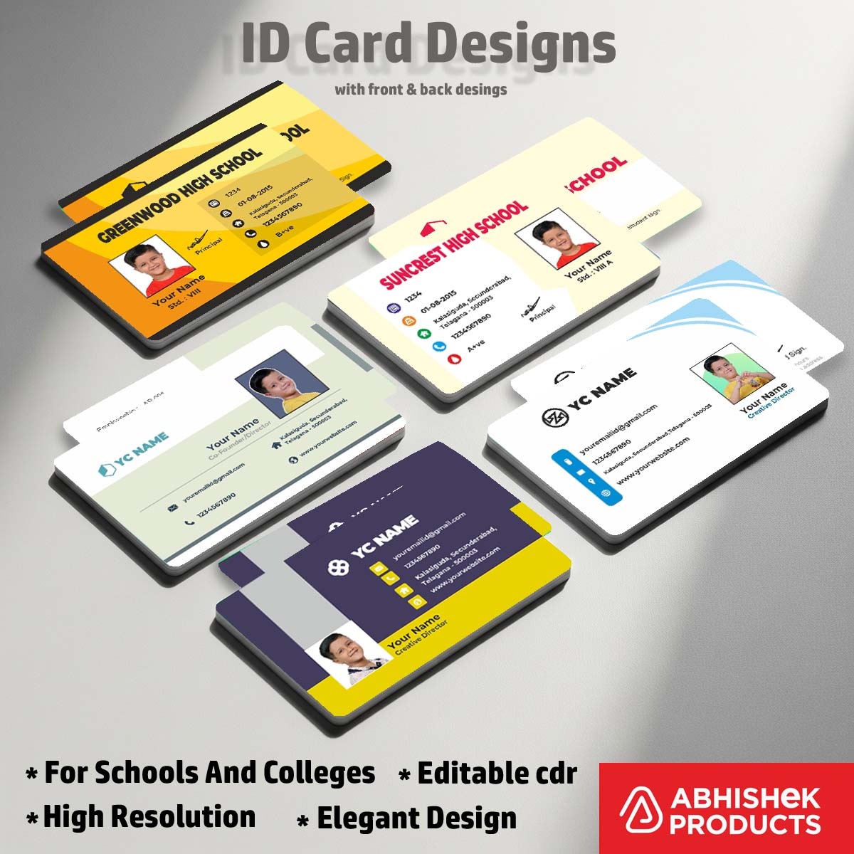 Worker profile layout CorelDraw 11 ID Card Design Templates for retail staff identification cards.