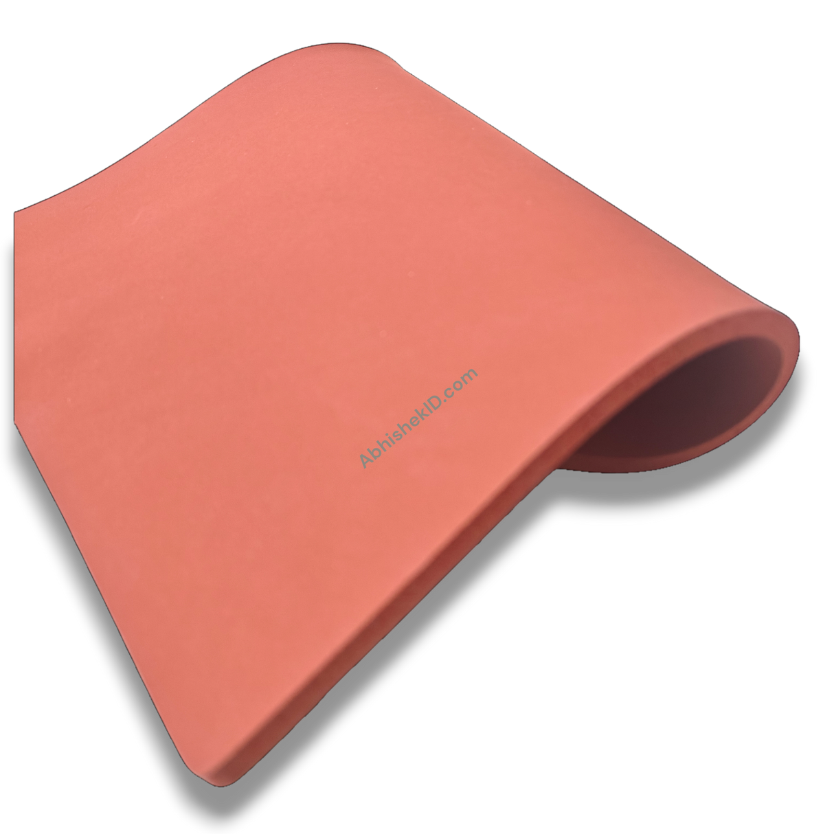 Side profile of 8mm thick 16x24 inch heat press silicone bed for flatbed heat presses.