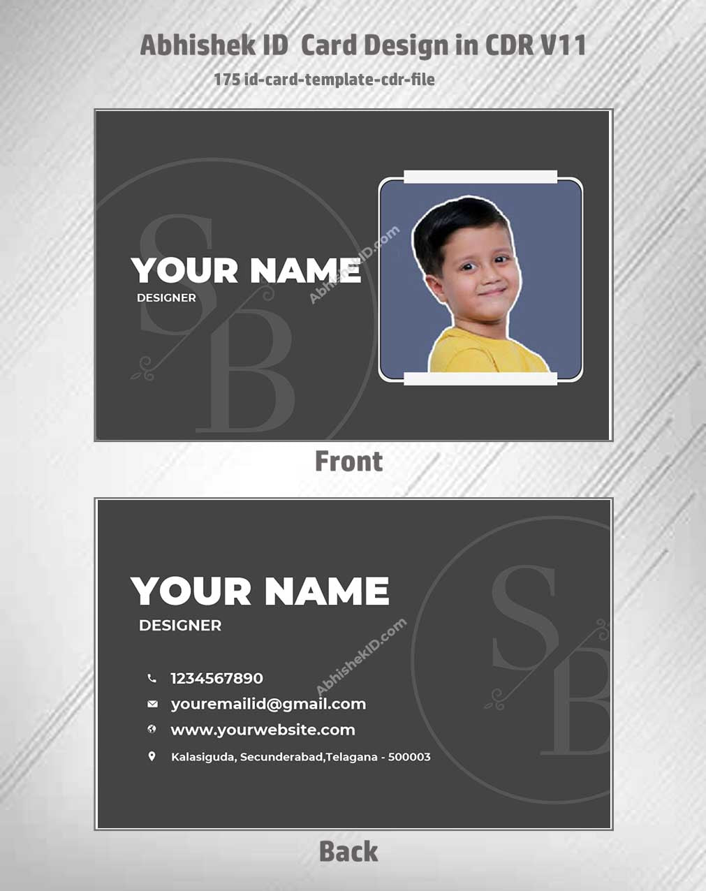 CorelDraw 11 Company ID Card Templates for commercial editable CDR identity badge files.