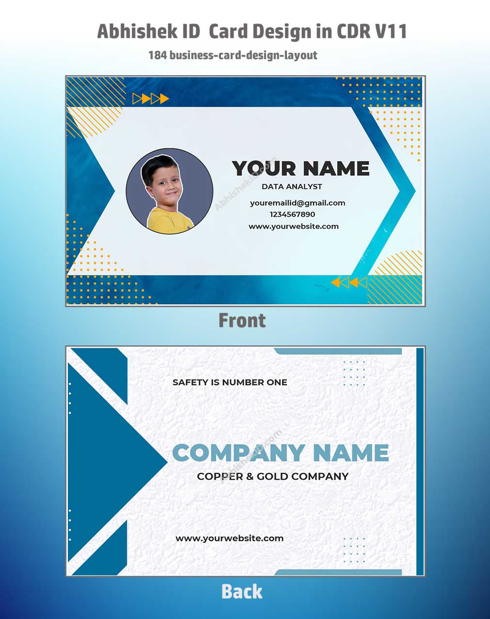 CorelDraw 11 Company ID Card Templates for corporate business card and identity tag generation.