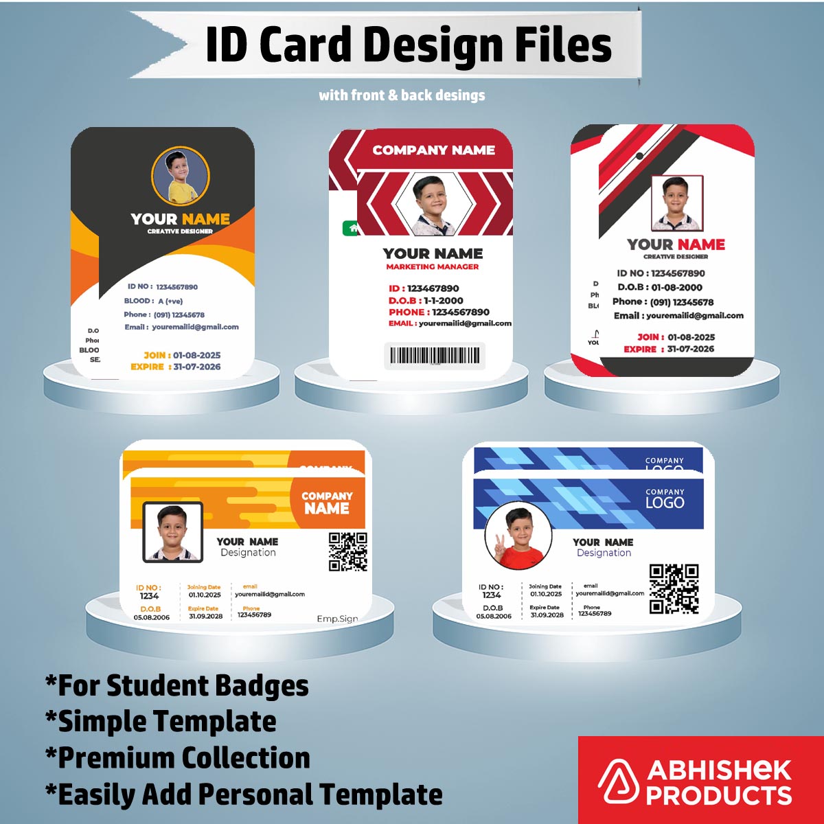 Staff badge builder layout of CorelDraw ID Card Templates for secure corporate networking.