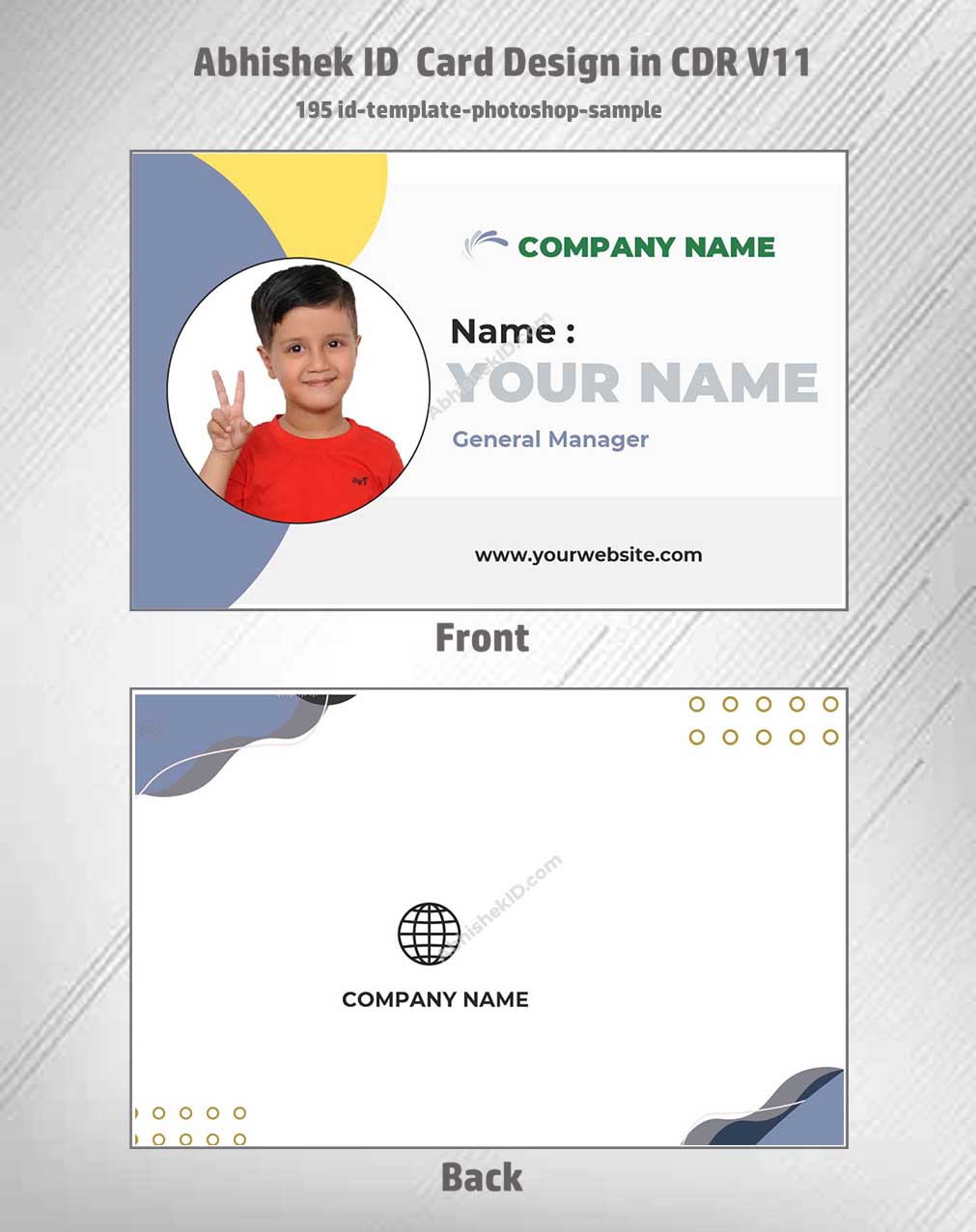 Digital preview of CorelDraw 11 ID Card Templates for employee badges in commercial ID printing.