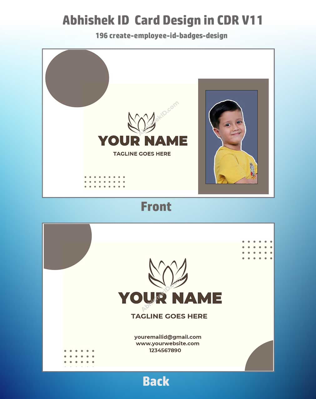 CorelDraw 11 Company ID Card Templates for commercial staff access card printing systems.