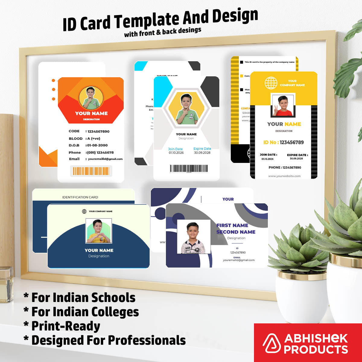CorelDraw 11 ID Card Templates for plastic card design testing and commercial badge manufacturing