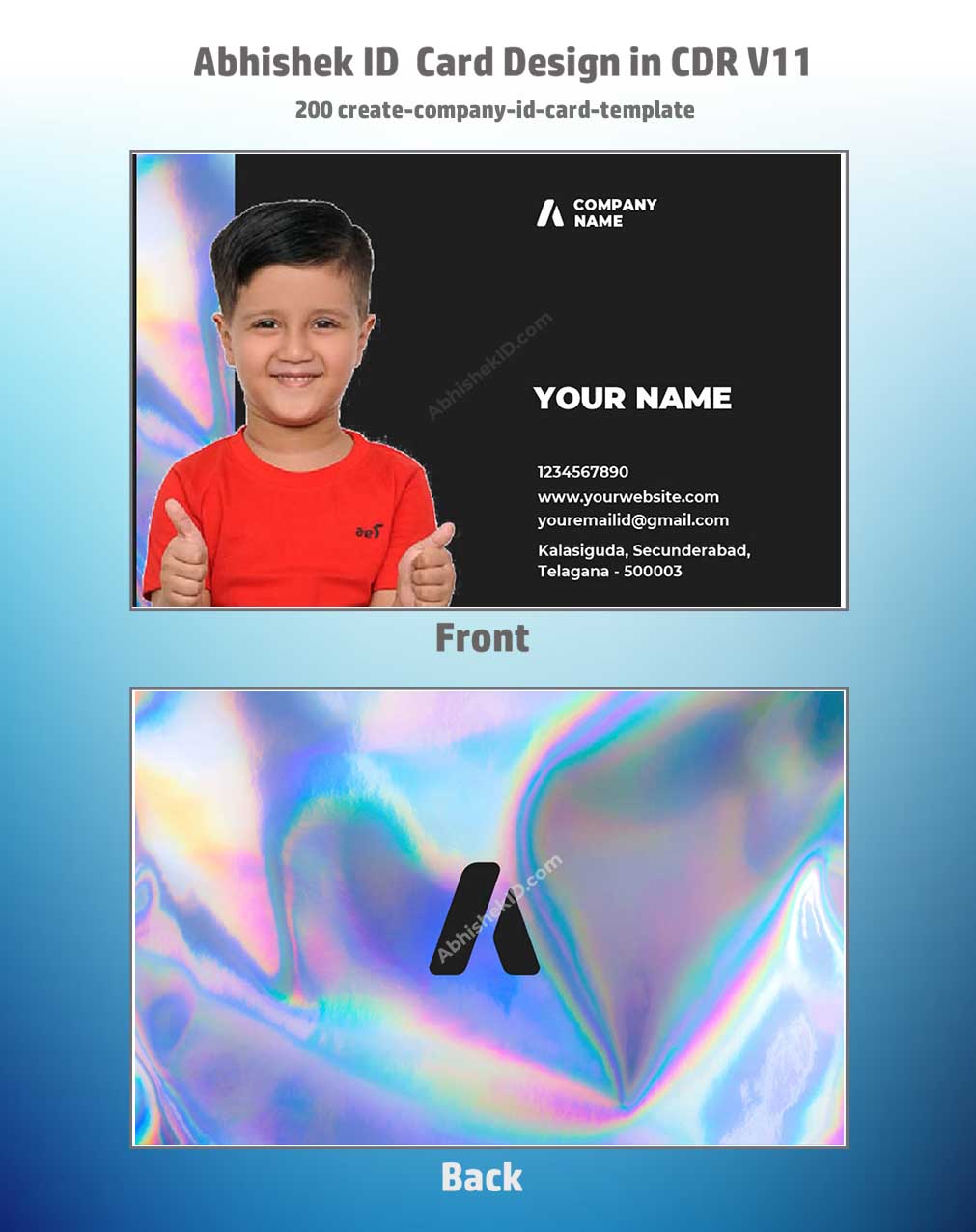 CorelDraw 11 Company ID Card Templates for enterprise identity management and badge production.