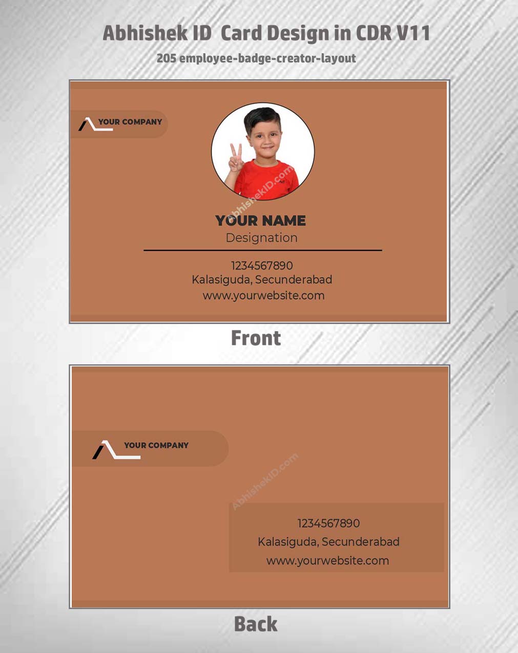 Employee badge creator layout from CorelDraw 11 ID Badge Templates for business identity credentials.