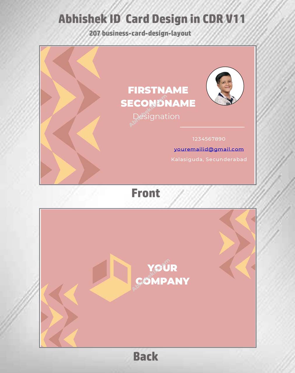 CorelDraw 11 ID Badge & Business Card Templates for corporate branding and commercial ID printing.