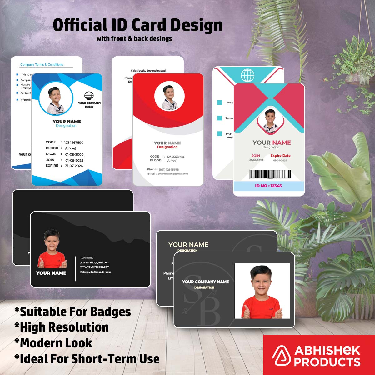 Online layout file for CorelDraw 11 ID Card Templates targeting professional staff ID creation.