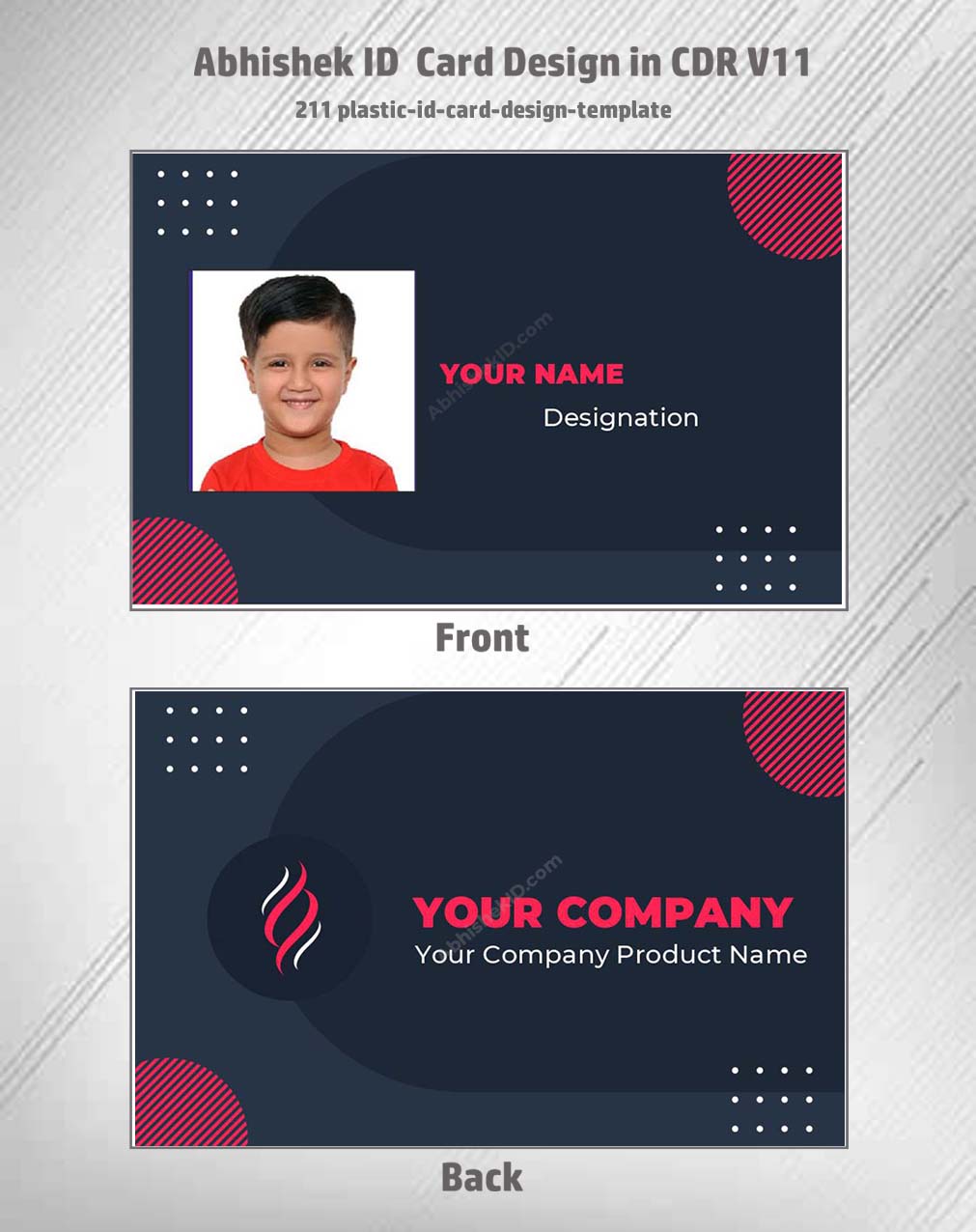 Plastic ID card template layout from CorelDraw 11 ID Badge Templates for business signage.