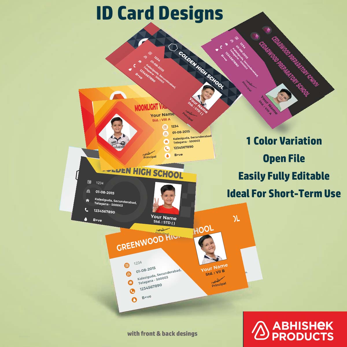 CorelDraw 11 Company ID Card Templates for staff identification and commercial ID card printing.
