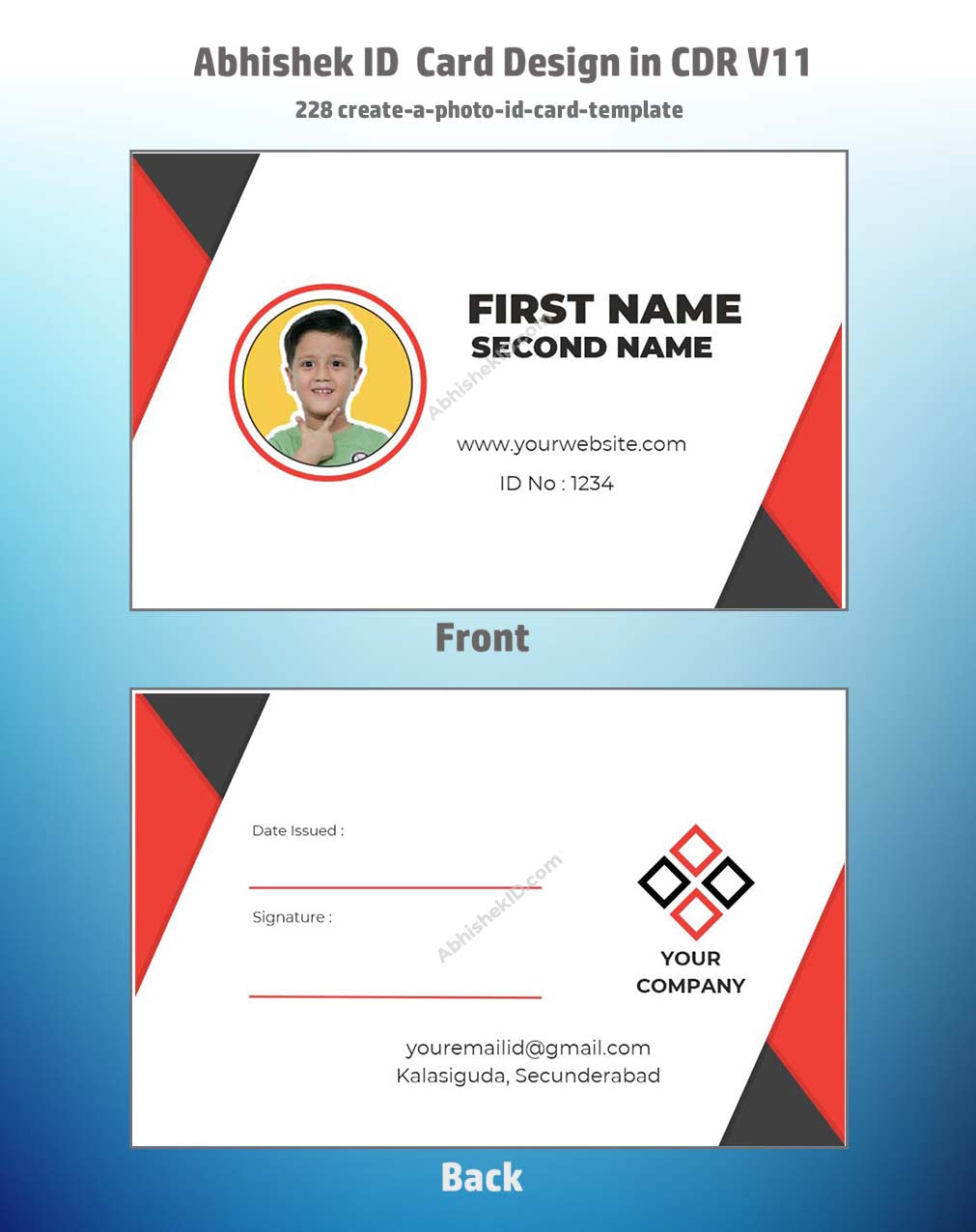 CorelDraw 11 ID Badge & Business Card Templates structuring corporate identity credentials for mass production.