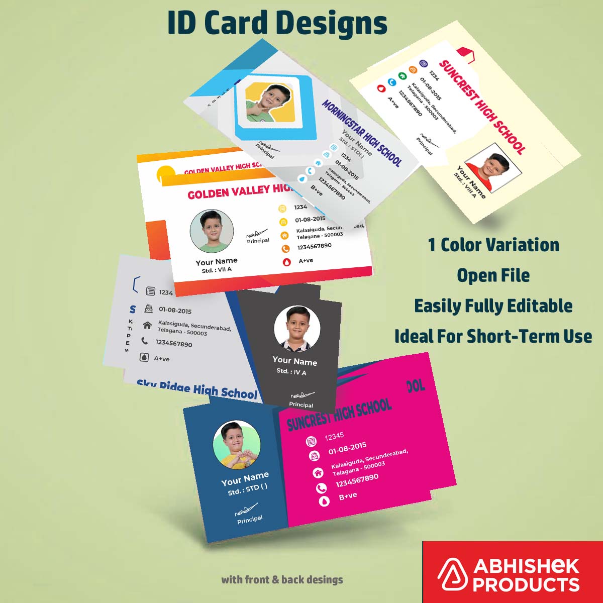 Digital preview of CorelDraw 11 ID Card Templates for employee badges in commercial ID printing.