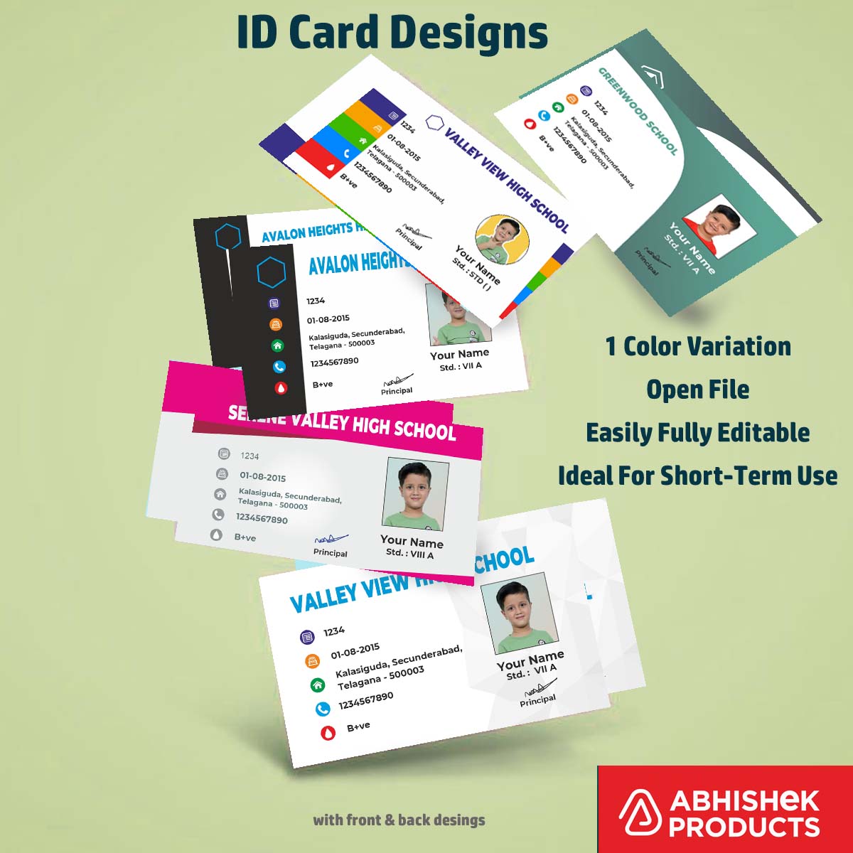 CorelDraw 11 Company ID Card Templates for corporate staff identification and business security printing.