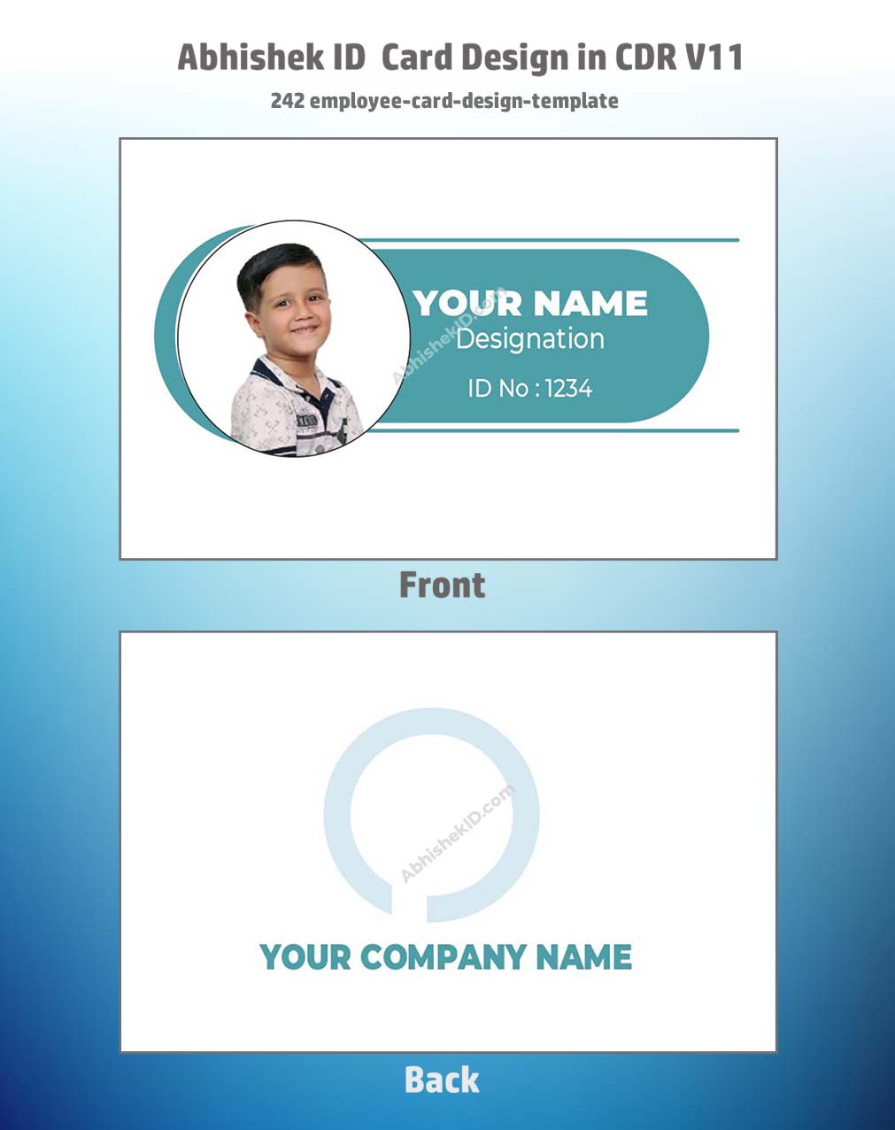 Employee card template design using CorelDraw 11 Business Card Templates for office use.