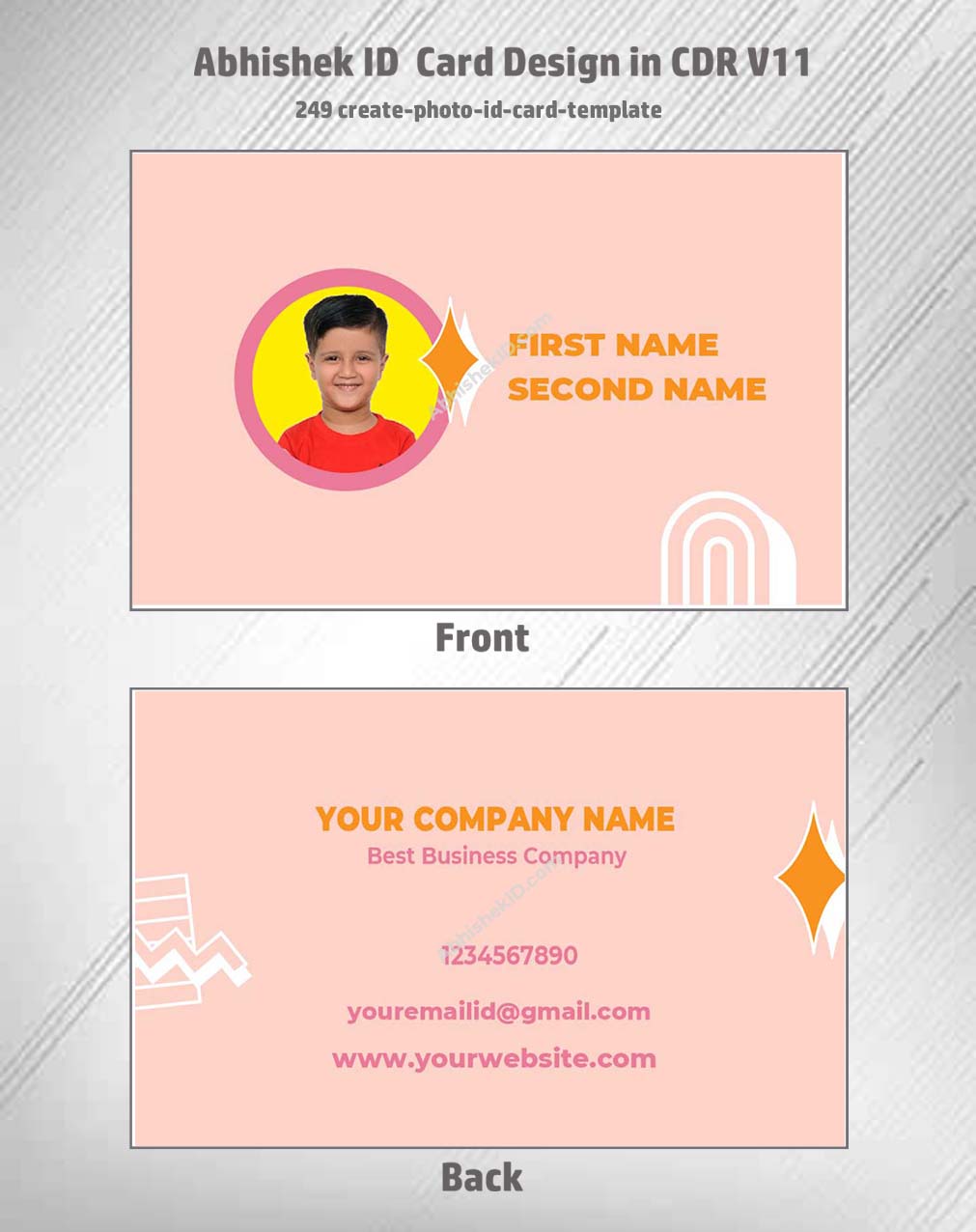 CorelDraw 11 ID Badge & Business Card Templates generating company personnel access badges for facility security.