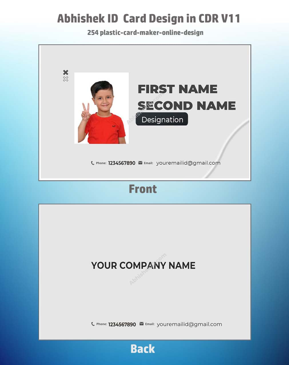 Plastic card design layout from CorelDraw 11 Business Card Templates for commercial printing.
