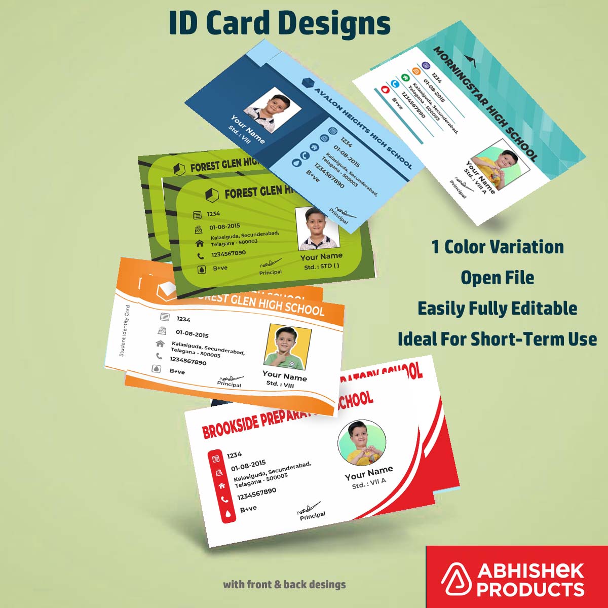 Close-up design sample of CorelDraw 11 ID Card Templates for business badge manufacturing tasks.