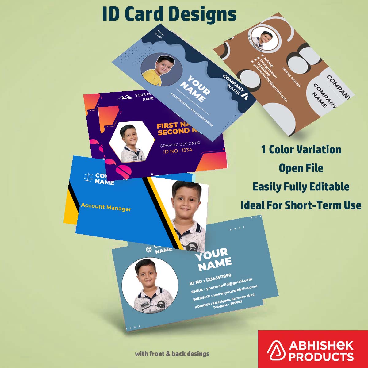 CorelDraw 11 Company ID Card Templates for editable plastic card maker online workflows.