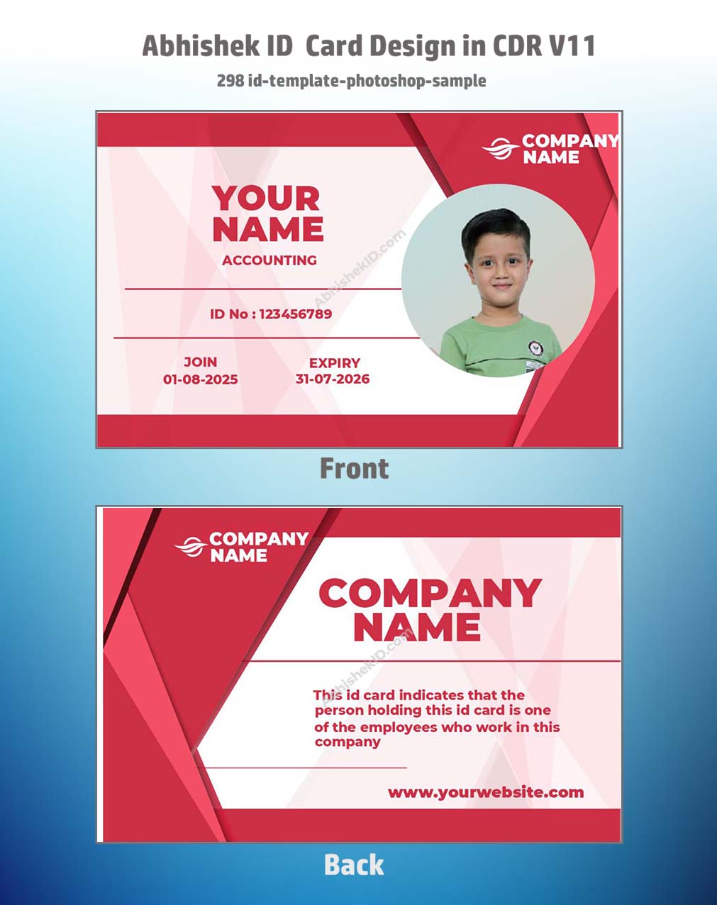 CorelDraw 11 ID Badge & Business Card Templates integrating business identity graphics across corporate departments.