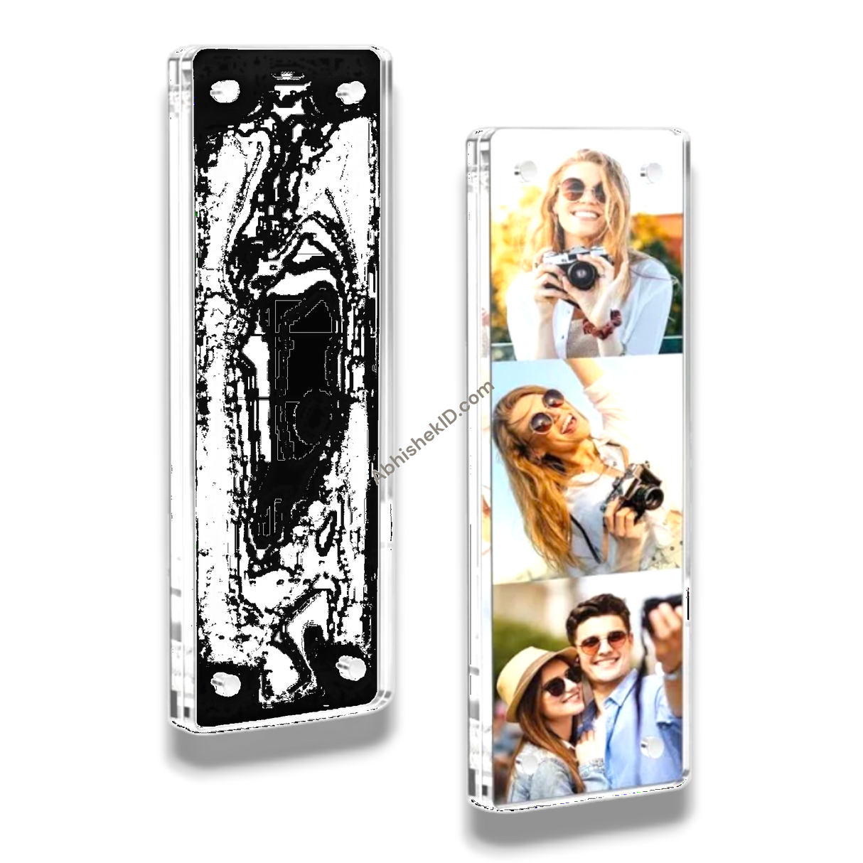 Rectangle fridge magnet frames and 2x6 Inch Acrylic Polaroid Strip frames for commercial home decor.