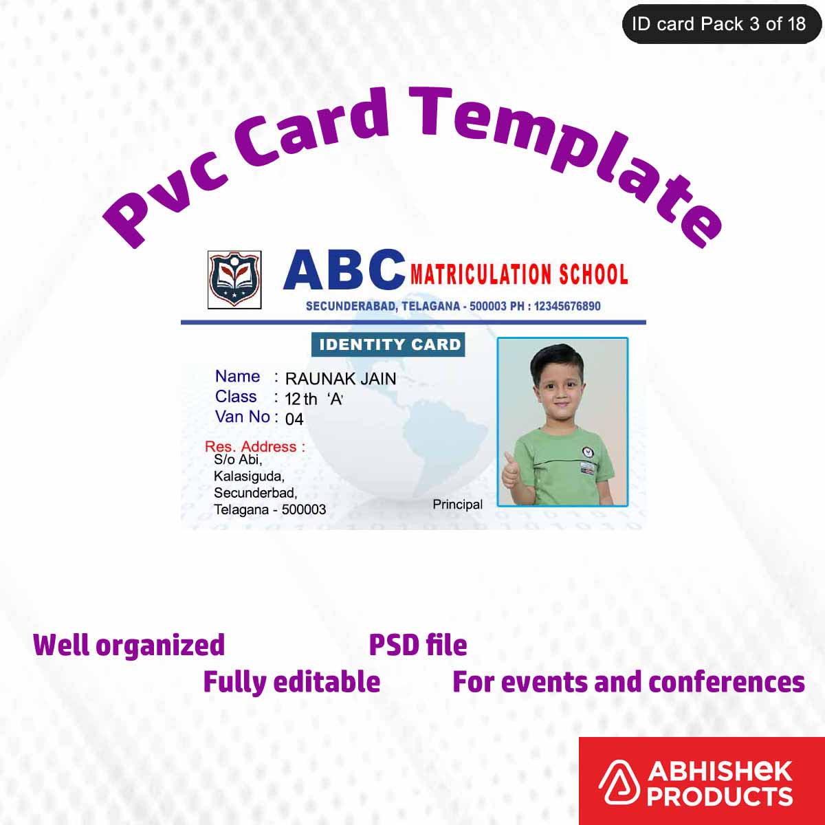 50 Creative ID Card Design PSD Templates | Modern Style - View 35 - abhishekid.com